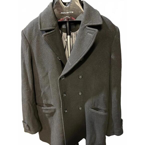 Banana Republic Wool Cashmere Overcoat L Black